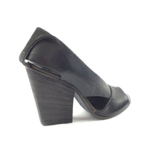 Black Wide Heel Open Toe