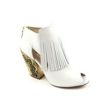 White Fringe Ankle Boots