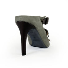 Black / Grey Suede Mules